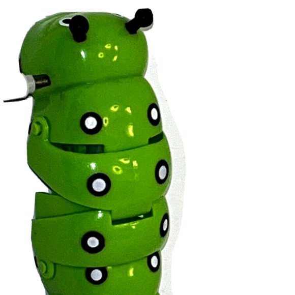 Green 3 1/2" Moving Wind up Catipiller Bug Toy - Picture 2 of 2